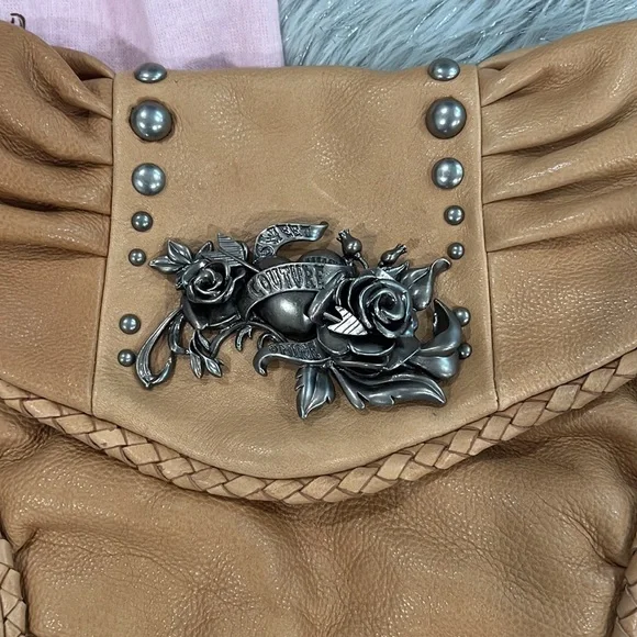 New Vintage Juicy Couture Beige Leather Satchel Bag NWT - Picture 3 of 13